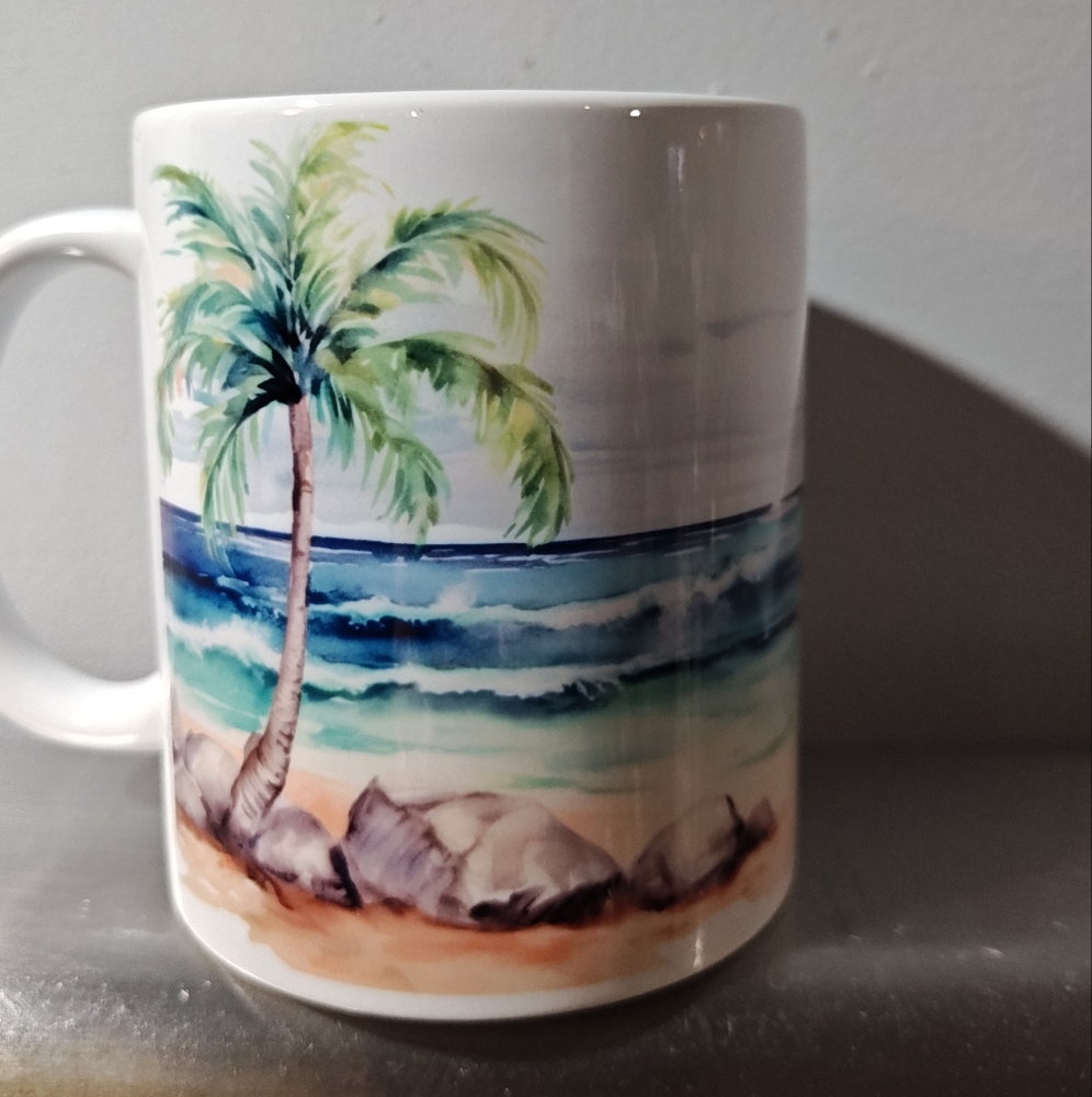Tropical Beach Scene Mug
